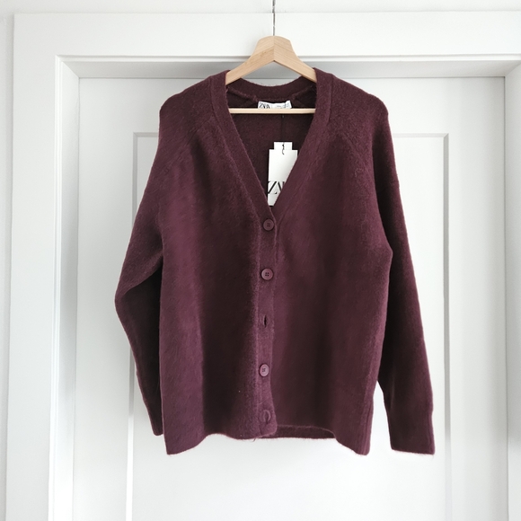 Zara Sweaters - Zara Rich Burgundy Women's Cardigan - Medium